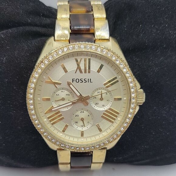 Fossil Cecile AM4499 Women's Stainless Steel Analog Champagne Dial Watch BC262 - Picture 1 of 10